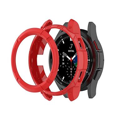 Imagem de Capa Protera Case Protetor de Coroa Marca 123Smart Compatível com Galaxy Watch 4 46mm Watch4 Classic 46mm SM-R890 SM-R995 / Watch 6 43mm e 47mm SM R-960 R-965 R-950 R955 Vermelho Anti impacto
