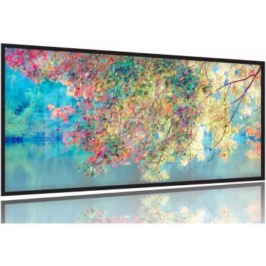 Imagem de Quadros Decorativos paisagens flores 130x60 Moldura Preta 2x2