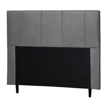 Imagem de Cabeceira Donna Cama Box Queen 160cm Suede Cinza