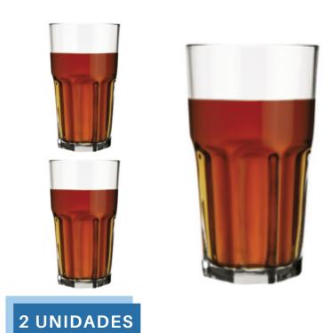 Imagem de 2 Copo Bristol Luxo Redondo Vidro Transparente 410ml Nadir