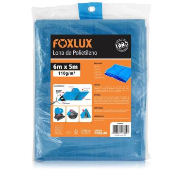 Imagem de Lona Carreteiro Azul 6x5m 150 micras 110g/m2 com Ilhoses Metálicos - Foxlux, Tamanho: 6x5