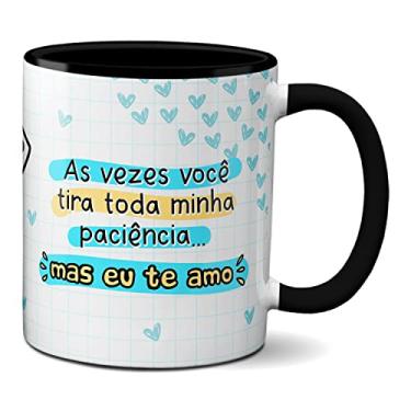 Imagem de Caneca Flork Namorados Tira Paciência Mas Eu Te Amo (Preta)