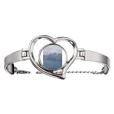 Imagem de N/A N/A Bracelete Baiyun Tianchi Art Deco Fashion Pulseira Coração Joia Fio Bangle, medium, metal