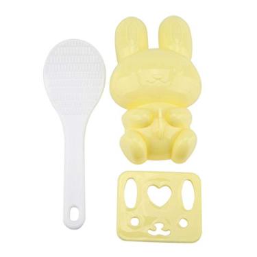 Imagem de Molde de Arroz de Sushi Onigiri, Molde de Bola de Arroz, 3 pcs Grau Alimentar PP Desenhos Animados Coelho Molde de Arroz de Sushi Artesanato DIY Molde de Bola de Arroz Onigiri Onigiri (yellow)