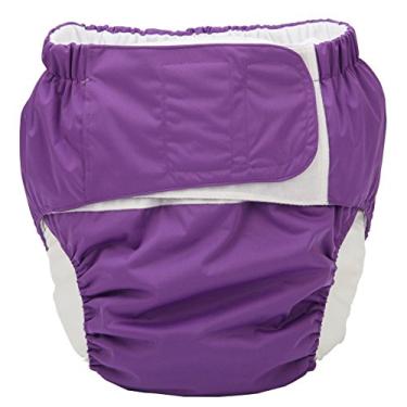 Imagem de Sigzagor Fralda de pano grande para adolescentes e adultos, reutilizável, lavável para incontinência por deficiência com gancho e laço para mulheres (roxo (grande 66 cm a 127 cm)