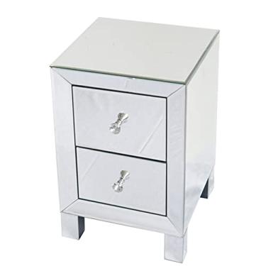 Imagem de Criados-mudos Lockside Table Locker moderno 2 gaveta mesa de cabeceira mesa de armazenamento quarto de prata mesa lateral Mesas de cabeceira para quarto