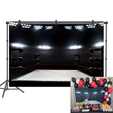 Imagem de DaShan Anel de boxe de 1,8 m x 1,8 m com fundo quadrado em círculo para competição, evento, fotografia, fundo, tema esportivo, fundo de fundo, boxer, infighter, meninos, masculino, retrato, foto, cabine