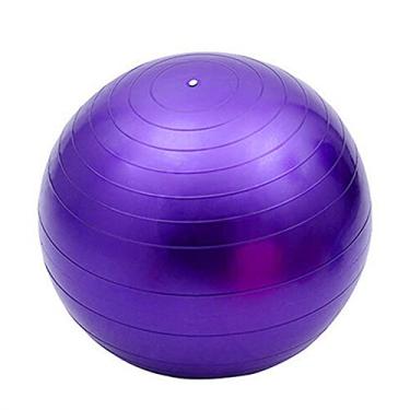 Imagem de Bola (vários tamanhos) para fitness, estabilidade, equilíbrio e bola de ioga. Guia de treino e bomba rápida incluídos. Design anti-estouro (roxo)