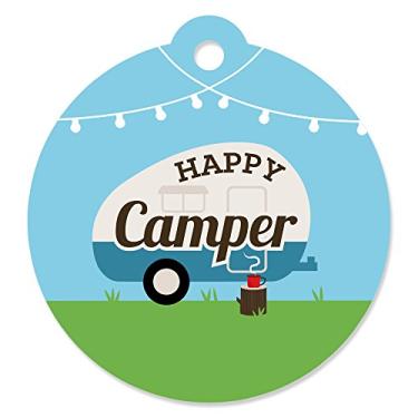 Imagem de Happy Camper – Etiquetas de presente para chá de bebê ou festa de aniversário (conjunto com 20)