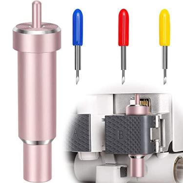 Imagem de Lâmina de corte profundo AB1 com mangueira 30/45/60 graus lâmina de ponta profunda afiada espuma aglomerado ferramenta de corte de couro para Explore 3/Air 2/One/Maker 3/Maker AB1 (rosa)