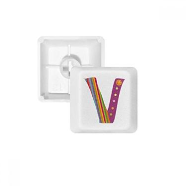 Imagem de OFFbb V do alfabeto de frutas de laranja padrão bonito pbt nomes de teclas de teclado mecânico branco OEM não marcado imprimir