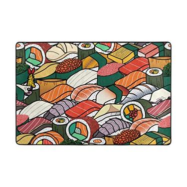 Imagem de My Little Nest Tapete de área colorido sushi leve capacho 2' x 3', esponja de memória interior decoração externa tapete para entrada sala de estar quarto escritório cozinha corredor