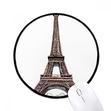 Imagem de Torre Eiffel de Paris na França Mouse Pad Desktop Office Tapete redondo para computador