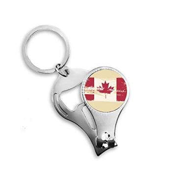 Imagem de Abridor de garrafas e cortador de unhas com bandeira e folha de bordo do Canadá
