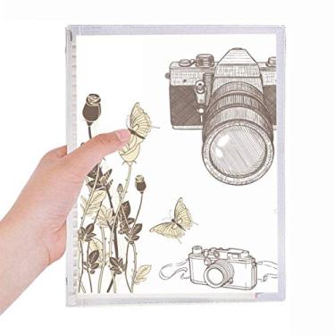 Imagem de Caderno de papelaria recarregável com folhas soltas borboleta rosa para câmera