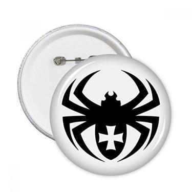 Imagem de Ilustração de aranha preta padrão de insetos pinos redondos emblema botão decoração acessório 5 peças