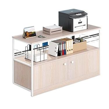 Imagem de KIZQYN Suporte de impressora Prateleira de arquivo de escritório Colocação Armário Mesa Prateleira de armazenamento de piso Mesa de armazenamento Impressora Colocação Armário Impressora de mesa (Cor: A-81 * 30 * 78)
