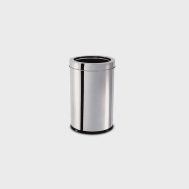 Imagem de Lixeira Aço Inox Com Aro 7,8 litros 18,5 x 29 cm 3033/206 Cesta Lata Lixo Casa Banheiro Escritório Decorline Brinox