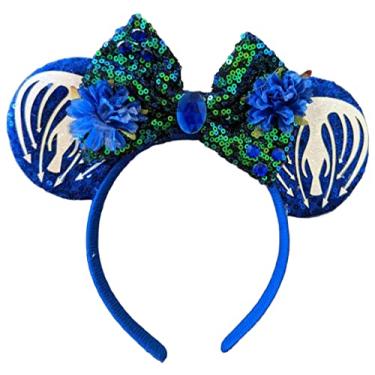 Imagem de (,Iridescent white) - CLGIFT Rose gold Minnie Ears, Iridescent Minnie Ears, Silver gold blue minnie ears, Rainbow Sparkle Mouse Ears,Classic Red Sequin Minnie Ears (,Iridescent white)