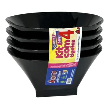 Imagem de Kit 4 Tigela Pote Plástico Cumbuca Petiscos Sobremesa 500ml