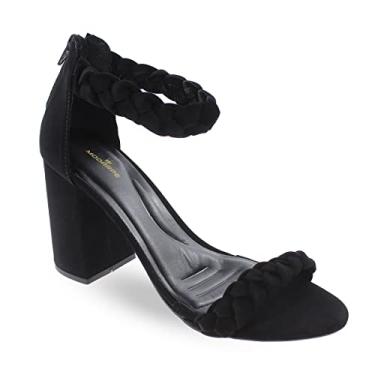 Imagem de Sandália Modarpe Salto Bloco Grosso Feminina B06 Cor:Preto;Tamanho:39