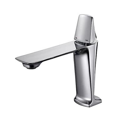 Imagem de Misturador de água quente torneira de banheiro monocomando branco cromado torneira da pia do banheiro fria e,5