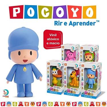 Imagem de Kit Turma do Pocoyo com 5 bonecos originais Pocoyo, Pato, Loula e Nina - Cardoso Toys