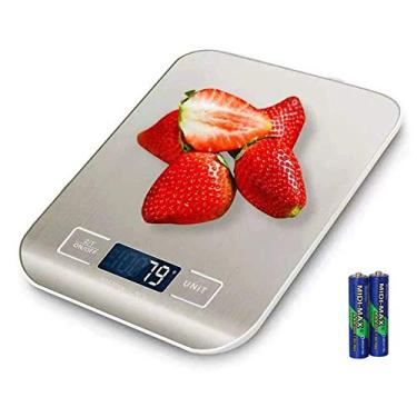 Imagem de Escala de alimentos, balança de peso de cozinha digital multifuncional para assar e cozinhar, com visor LCD, aço inoxidável 304 (5 kg/1 g)