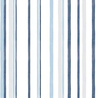 Imagem de Papel De Parede Infantil Brincar 3612 Vinílico Listrado Azul