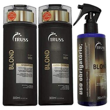Imagem de Kit Truss Blond Shampoo 300ml + Condicionador 300ml + Uso Obrigatório Blond 260ml