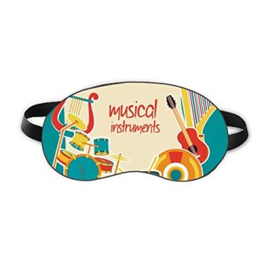 Imagem de Fone de ouvido com estampa de instrumentos musicais para sono, proteção para olhos macia para noite