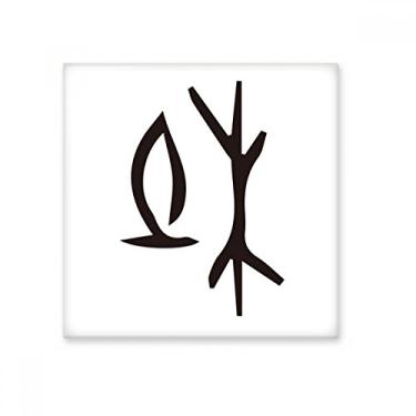 Imagem de Inscrição óssea com sobrenome chinês personagem de azulejo de cerâmica brilhante decalque de pedra adornada tijolo vitrificado