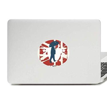 Imagem de Adesivo de laptop com estampa de guarda-chuva vermelho azul com emblema de vinil de rua grafite