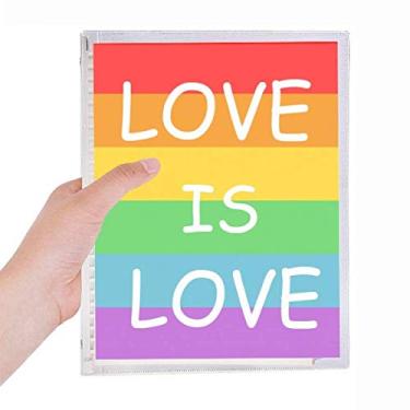 Imagem de Caderno Rainbow Gay LGBT Lésbica Transgênero Caderno Diário Folhas Soltas Recarregável Diário Papelaria