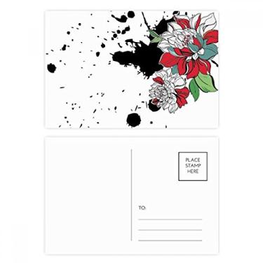 Imagem de Conjunto de cartão postal com flor e peônia de plantas em aquarela, cartão de felicitações de aniversário