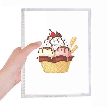 Imagem de Caderno de anotações com folhas soltas e chocolate de cereja, diário recarregável, artigos de papelaria