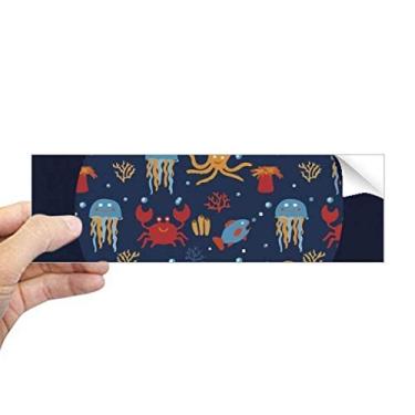 Imagem de DIYthinker Adesivo retangular de para-choque Deep Sea Cuttlefish de água-viva com caranguejo