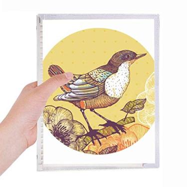 Imagem de Caderno de anotações com flores de pássaros, folhas soltas e diários recarregáveis