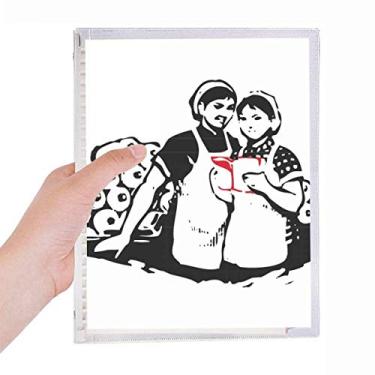 Imagem de Caderno Feminino Livro Estudo Vermelho Padrão China Folhas Soltas Diário Recarregável Diário Papelaria