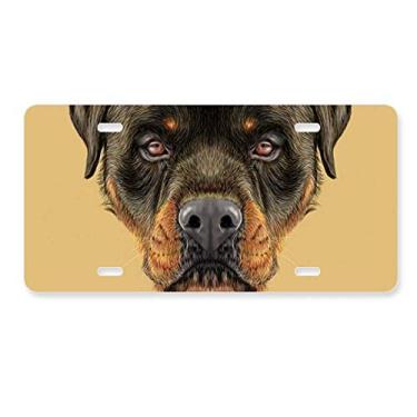 Imagem de DIYthinker Black Feroz Rottweiler Dog Pet Animal Placa de carro Decoração de carro Acessório de aço inoxidável