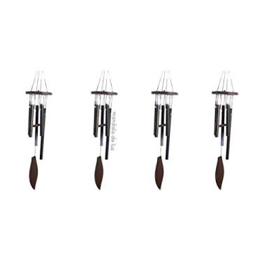Imagem de Kit 4 Mobiles Sinos dos Ventos Alumínio/Metal Folha PP - Atacado