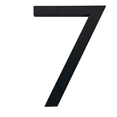 Imagem de Placa grande flutuante de número de casa preta, 10 cm, sinalização moderna para construção ao ar livre, números Huisnummer, placa de endereço, números de porta de casa