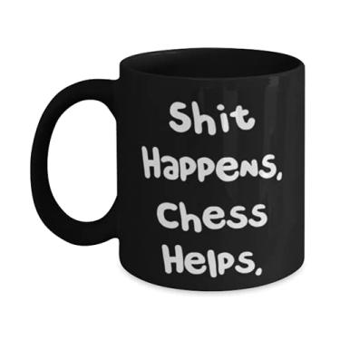 Imagem de Best Chess Gifts, Shit Happens. Chess Helps, Inspire 325 ml Caneca para amigos de