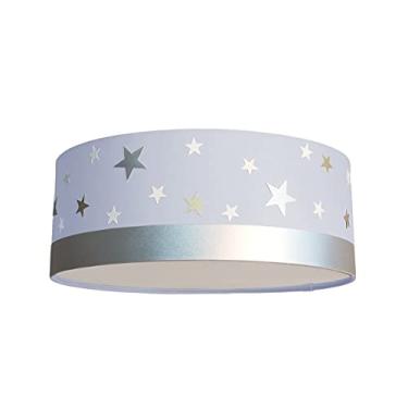 Imagem de Luminária Plafon Infantil Estrelas Cúpula 50x15 2E27 Cor: Azul bebê