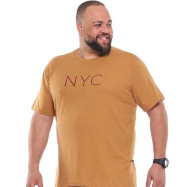 Imagem de Camiseta Masculina Estampada Nyc Caramelo Plus Size Xp Ao G5 - Onnox