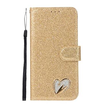 Imagem de Capa para Samsung Galaxy S23 S22 S21 Ultra S20 FE S10 S10E S8 S9 S7 Edge Note 10 20 Plus 5G S 9 8 Glitter Leather Flip Case, Gold, For Samsung S7 Edge