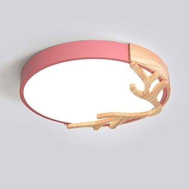 Imagem de Luminária De Teto De Montagem Embutida LED Moderna E Criativa Em Forma De Chifre Lâmpada De Teto Com Borda De Toras Nórdicas Redonda Iluminação De Teto Com Luz De Três Cores Ajustável Para Varanda