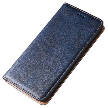 Imagem de Capa de couro para Samsung Galaxy S23 Ultra/S23 Plus/S23, capa carteira magnética fólio, capa de suporte de proteção total com suporte para cartão, azul, S23 de 6,1 polegadas