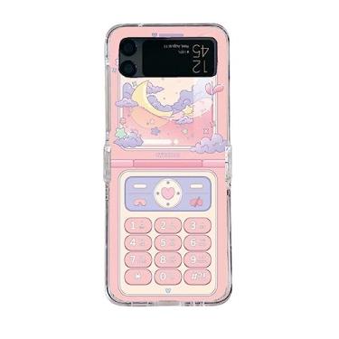 Imagem de Para Samsung Galaxy Z Flip 4 3 5 Capa de pulseira de pérola de desenho animado coreano para Samsung Z Flip4 Flip3 Zflip 5 Capa de corrente de pulso, PinkDHDK, para Samsung Z Flip 4