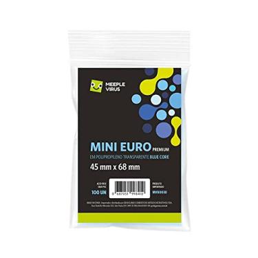 Imagem de Sleeves Mini Euro Premium 45 x 68 mm Blue Core - Meeple Virus (Grok Games)